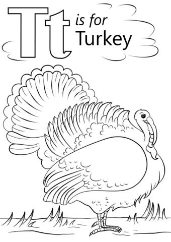 T Is For Turkey Coloring Page